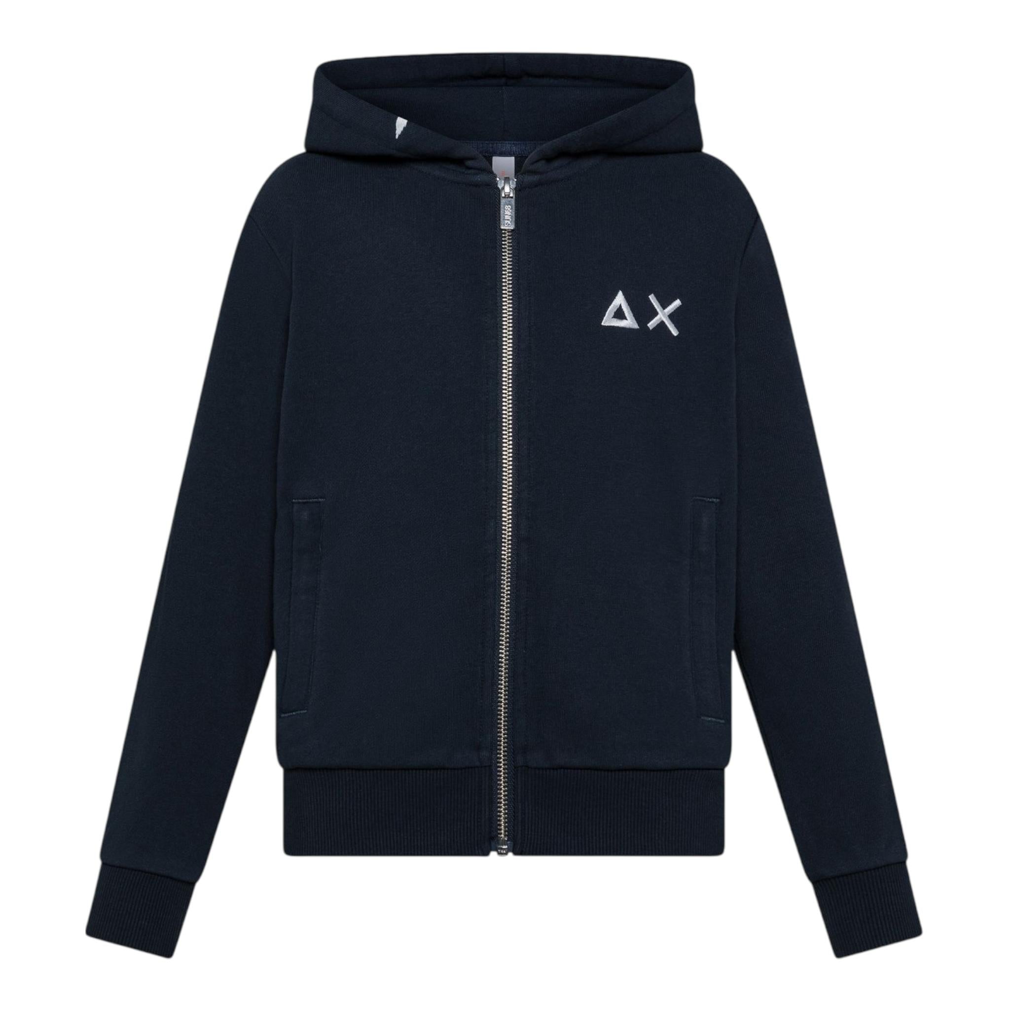 Sun68 Felpa con Zip E Cappuccio Tinta Unita per Bambino F35301 BLU SUN68 