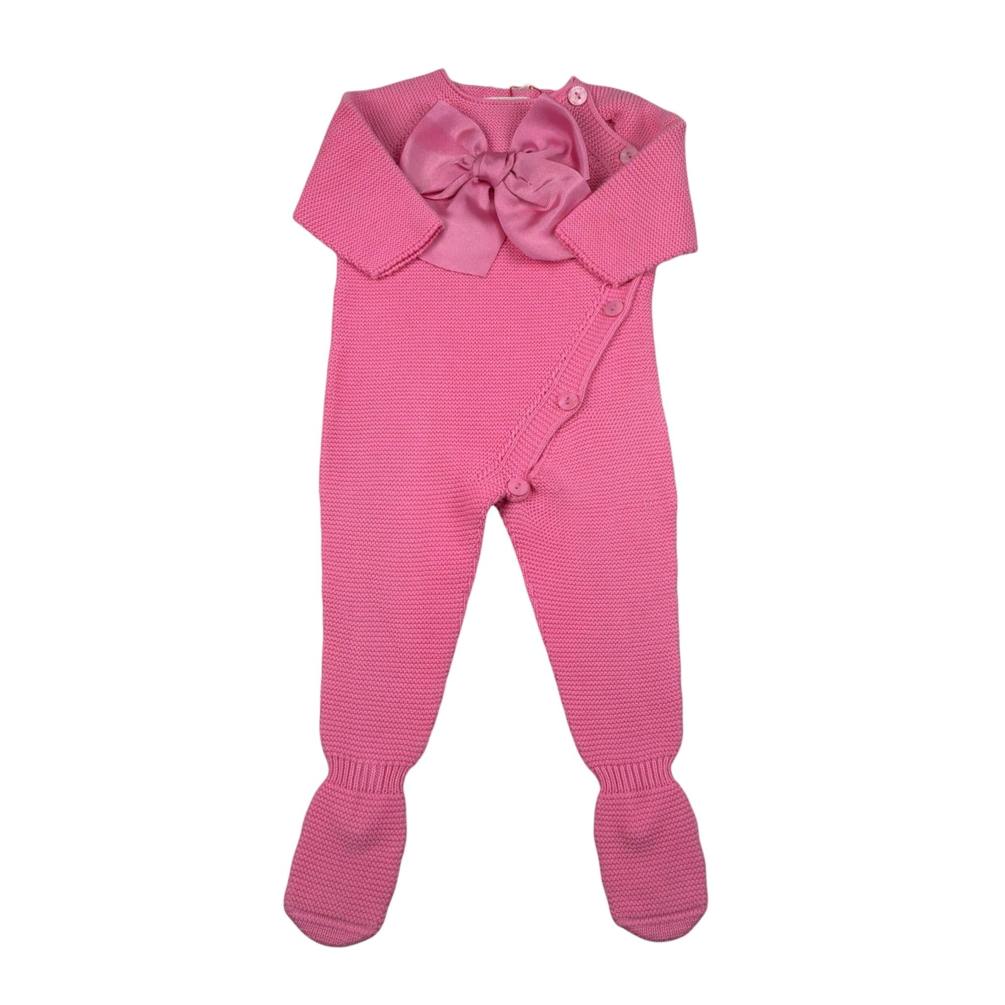 Cnd Tutina Tinta Unita con Fiocco per Neonata 55933010 FUXIA CND 