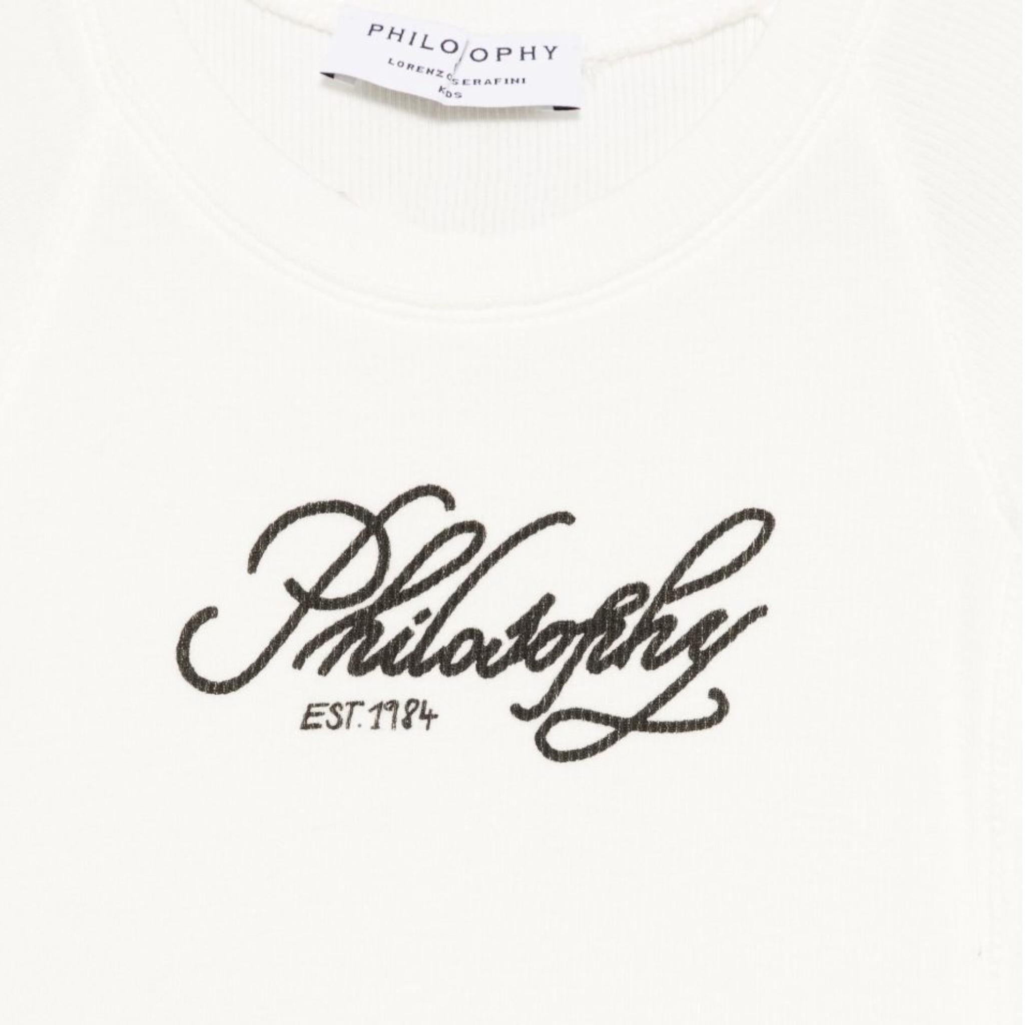Philosophy T-Shirt Girocollo Tinta Unita con Stampa per Bambina I1E617 PANNA PHILOSOPHY 