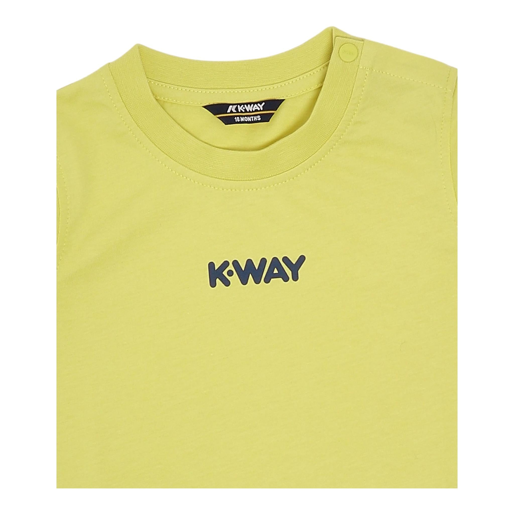 K-Way T-Shirt Girocollo tinta unita con Logo Giallo per Neonato K11613WXXXX GIALLO K-WAY 