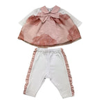 La Sartoria Dei Piccoli Completo 2 Pezzi Shirt-Leggins per Neonata LV310 BIANCO/ROSA LA SARTORIA DEI PICCOLI 