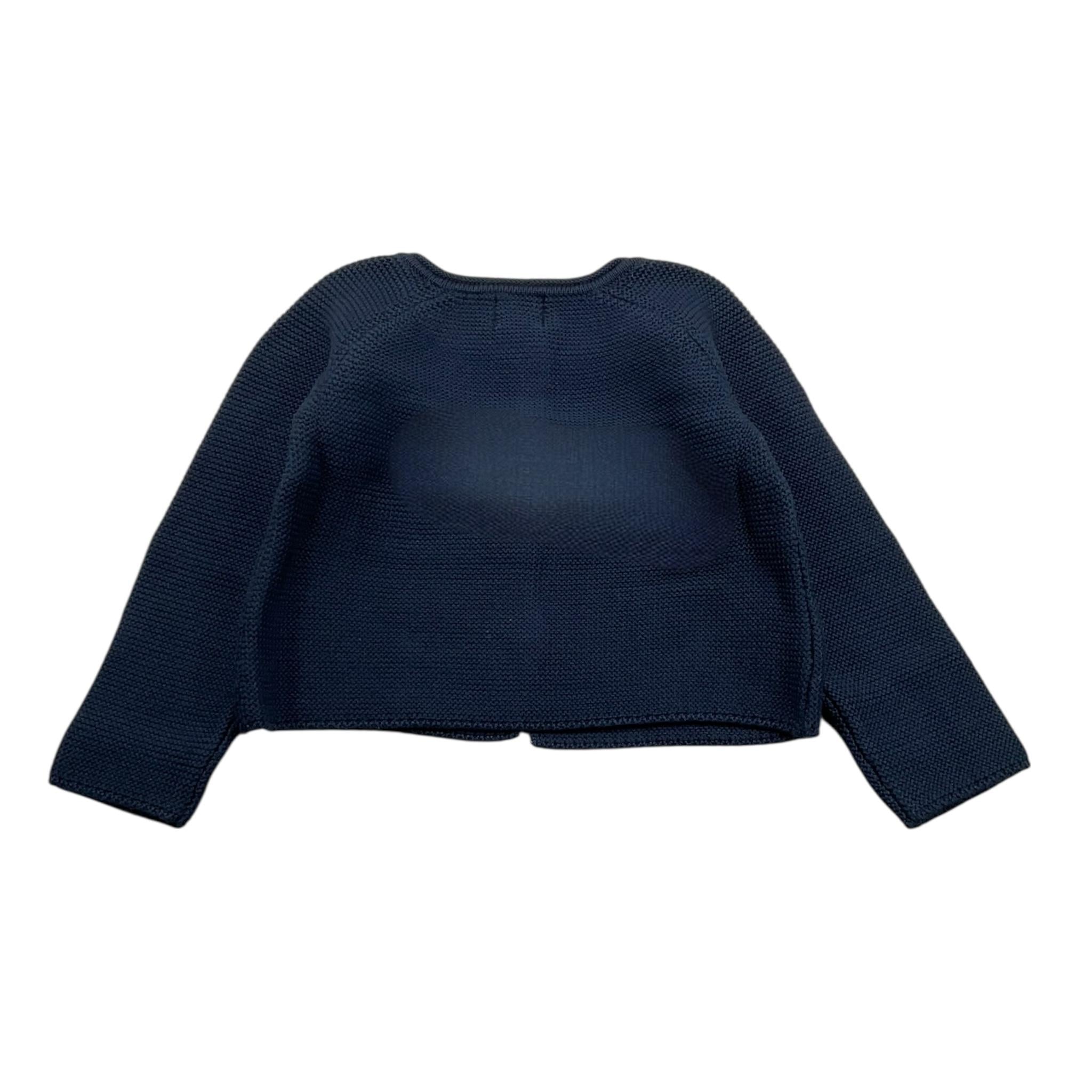 Isi Baby Cardigan In Filo Tinta Unita per Neonata SCCI127GFMM BLU ISI BABY 