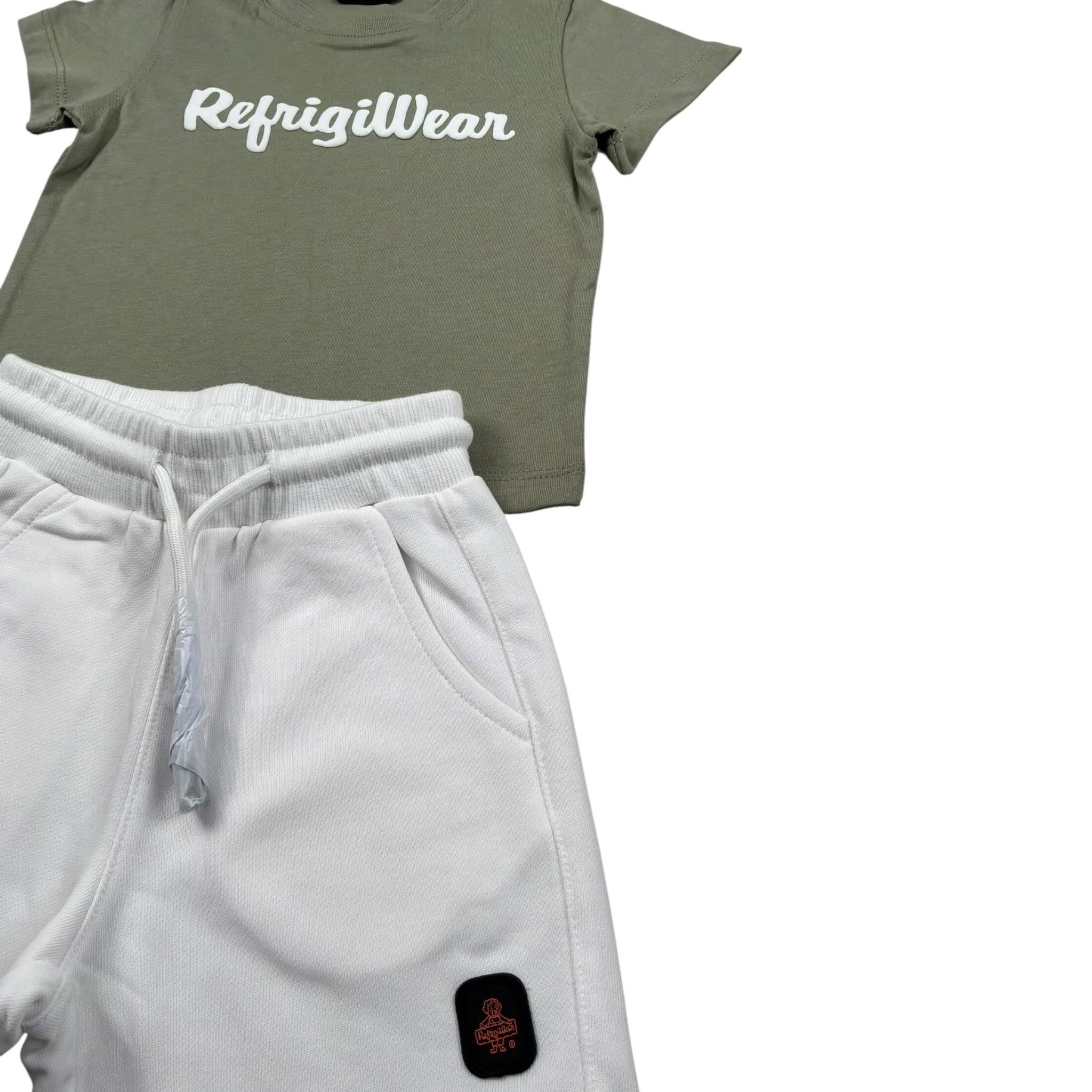 Refrigiwear Completo 2 Pezzi T-Shirt-Bermuda per Neonato 211DRMNS25 VERDE/BIANCO REFRIGIWEAR 