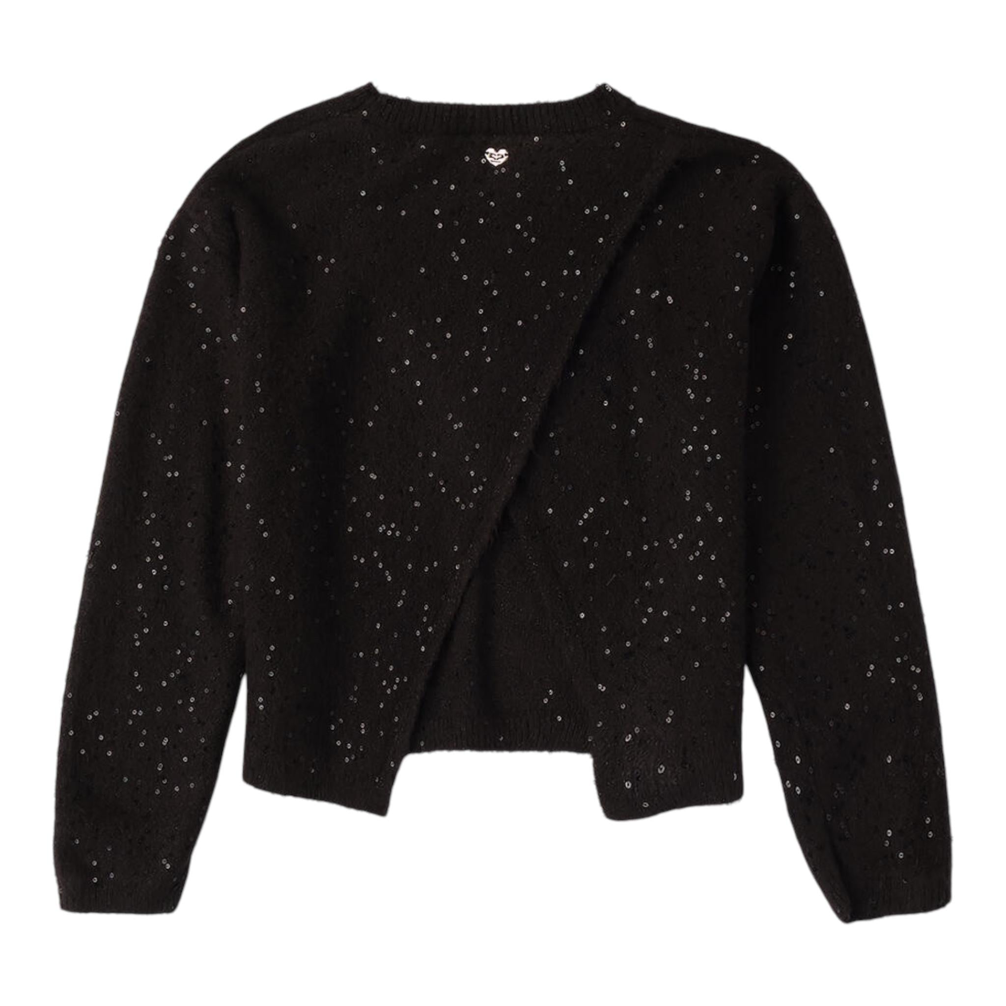 SARABANDA maglia girocollo tinta unita paillettata Nero per Bambina 0A778 NERO SARABANDA 