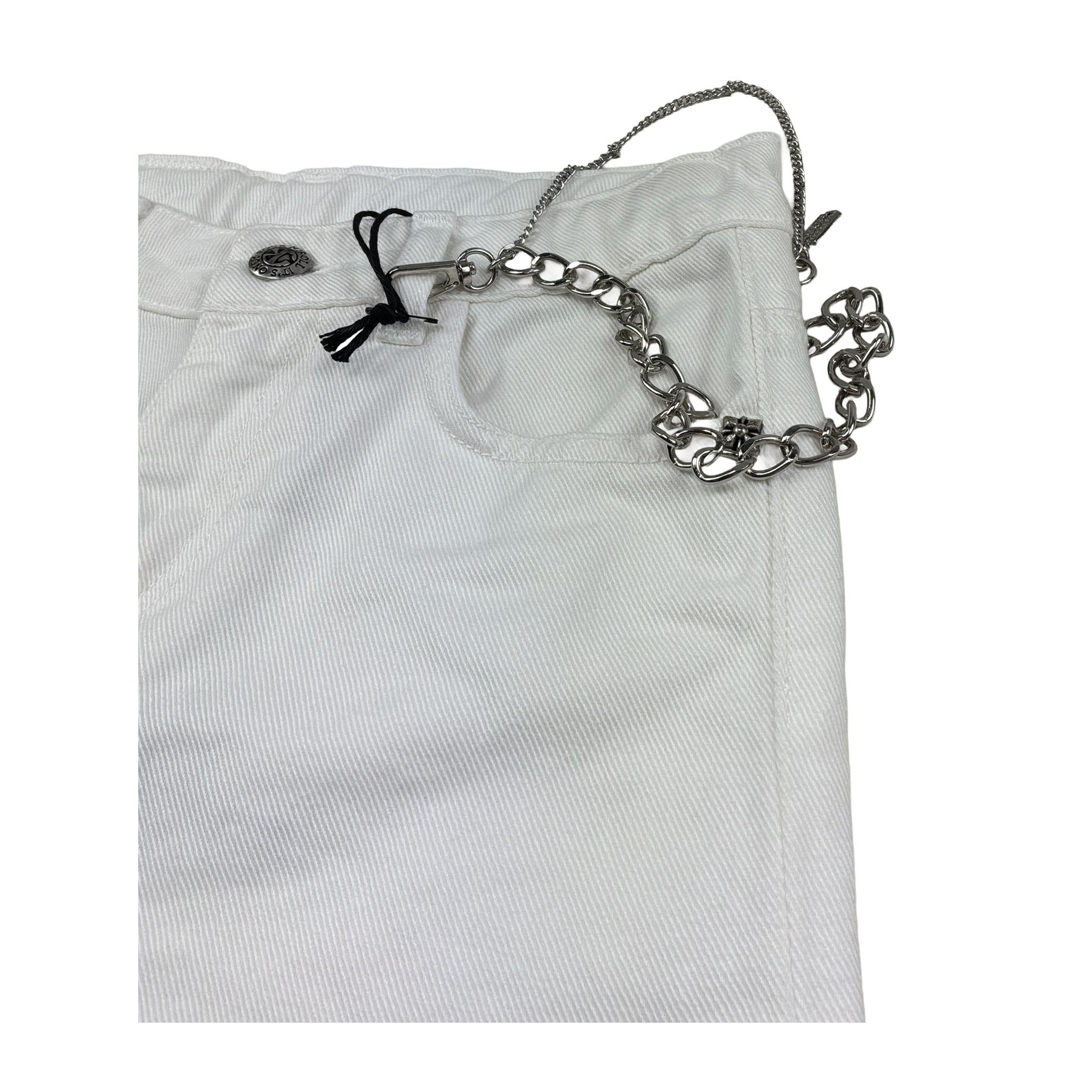 John Richmond Jeans Tinta Unita con Catena per Bambino RBP26227PA BIANCO JOHN RICHMOND 