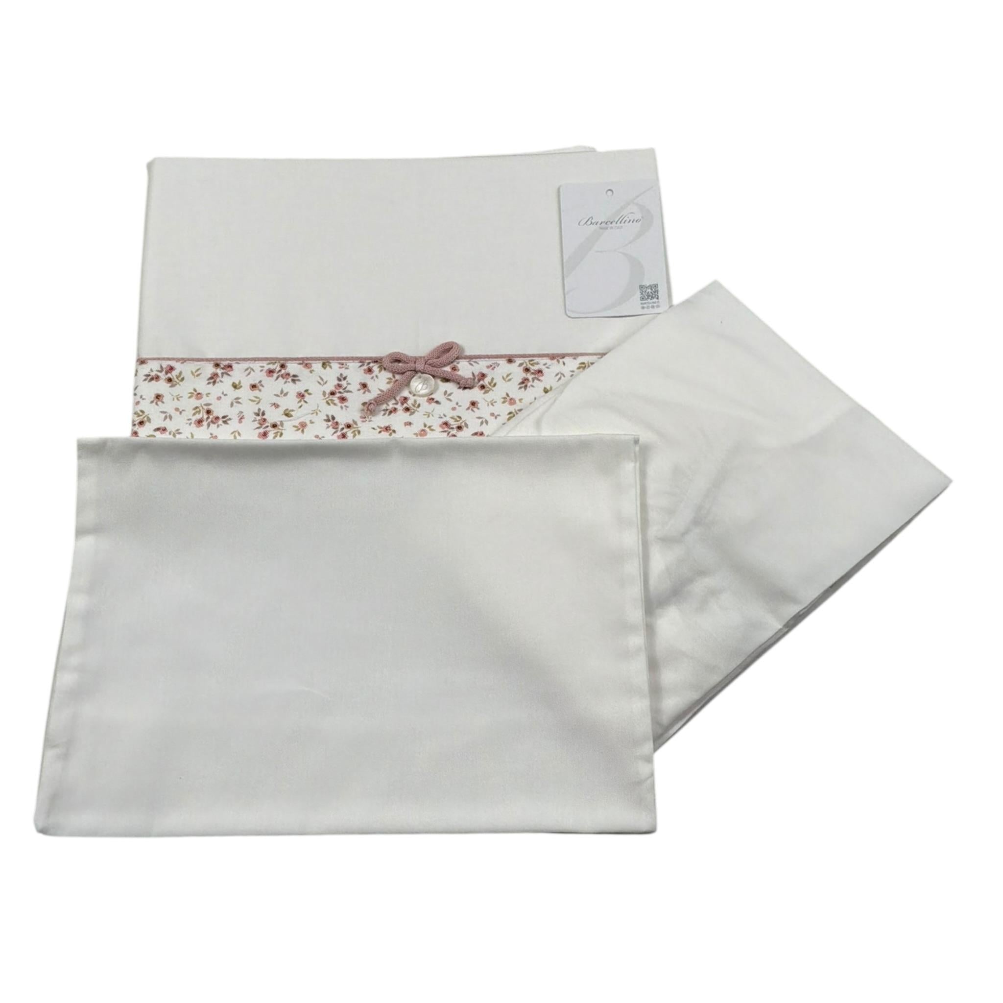 Barcellino Set Lenzuola 3 Pezzi Tinta Unita per Neonata 10085 BIANCO BARCELLINO 