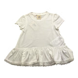 Caffe' D'Orzo T-Shirt Girocollo Tinta Unita con Ricami per Bambina ZW8A31 BIANCO CAFFE' D'ORZO 