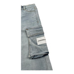 Hinnominate Jeans Tinta Unita con Tasconi E Girovita Regolabile per Bambina 3645PD00148X AZZURRO HINNOMINATE 