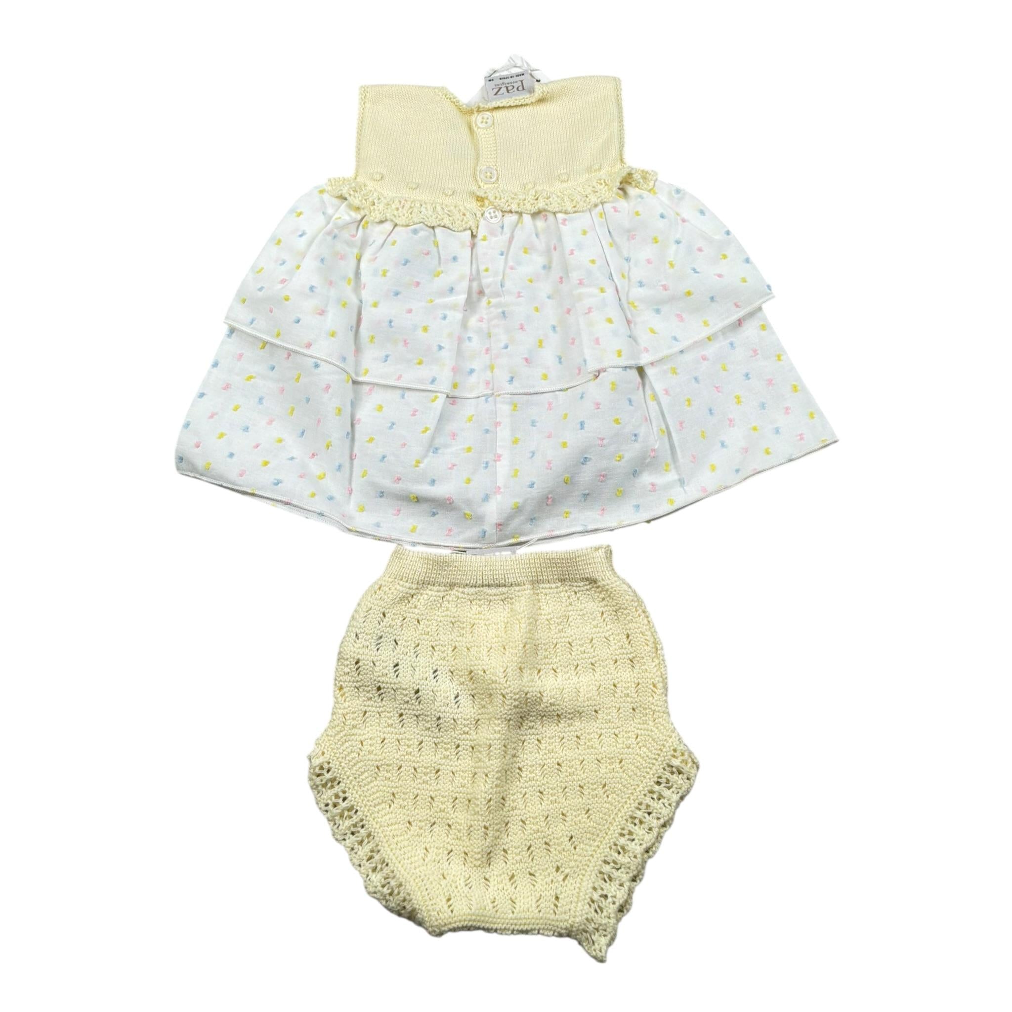 Paz Rodriguez Completo 2 Pezzi Camicia-Coulotte per Neonata 027122294 BIANCO/GIALLO PAZ RODRIGUEZ 