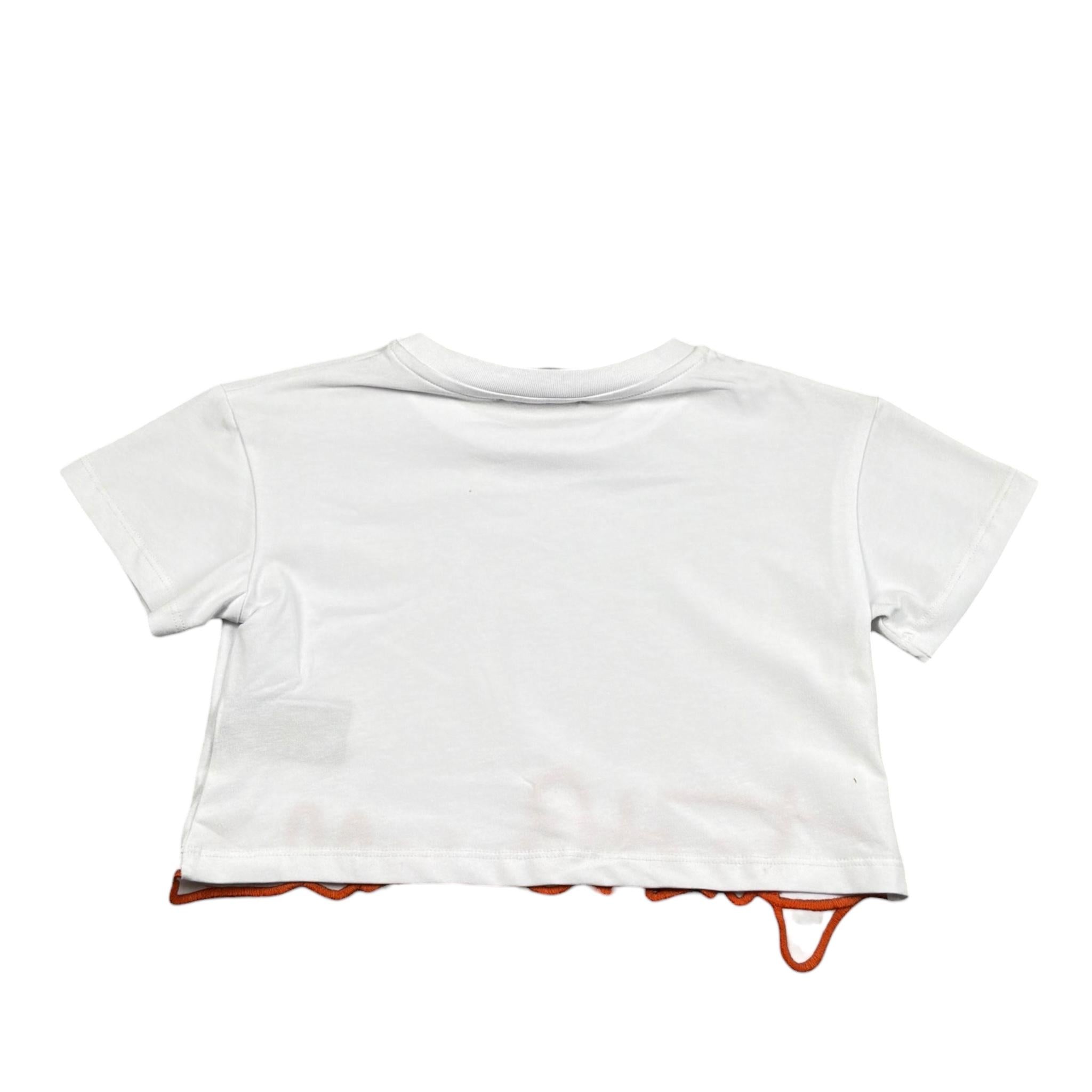 Just Cavalli T-Shirt Modello Crop Tinta Unita con Stampa per Bambina JGP26084TS BIANCO JUST CAVALLI 