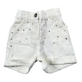 Miss Grant Short In Denim tinta unita con Elastico In Vita Bianco per Neonata MG1257X BIANCO MISS GRANT 