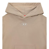 Msgm Felpa Chiusa con Cappuccio Tinta Unita con Stampa per Bambina J02025 BEIGE MSGM 