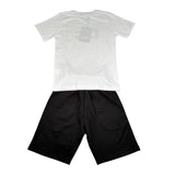 Dropseason2 Completo 2 Pezzi T-Shirt-Bermuda Bicolore per Bambino SS25K023 BIANCO/NERO DROPSEASON2 