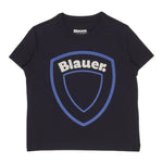 Blauer T-Shirt Giricollo Tinta Unita con Stampa per Bambino 24SBLKH02508 BLU BLAUER 