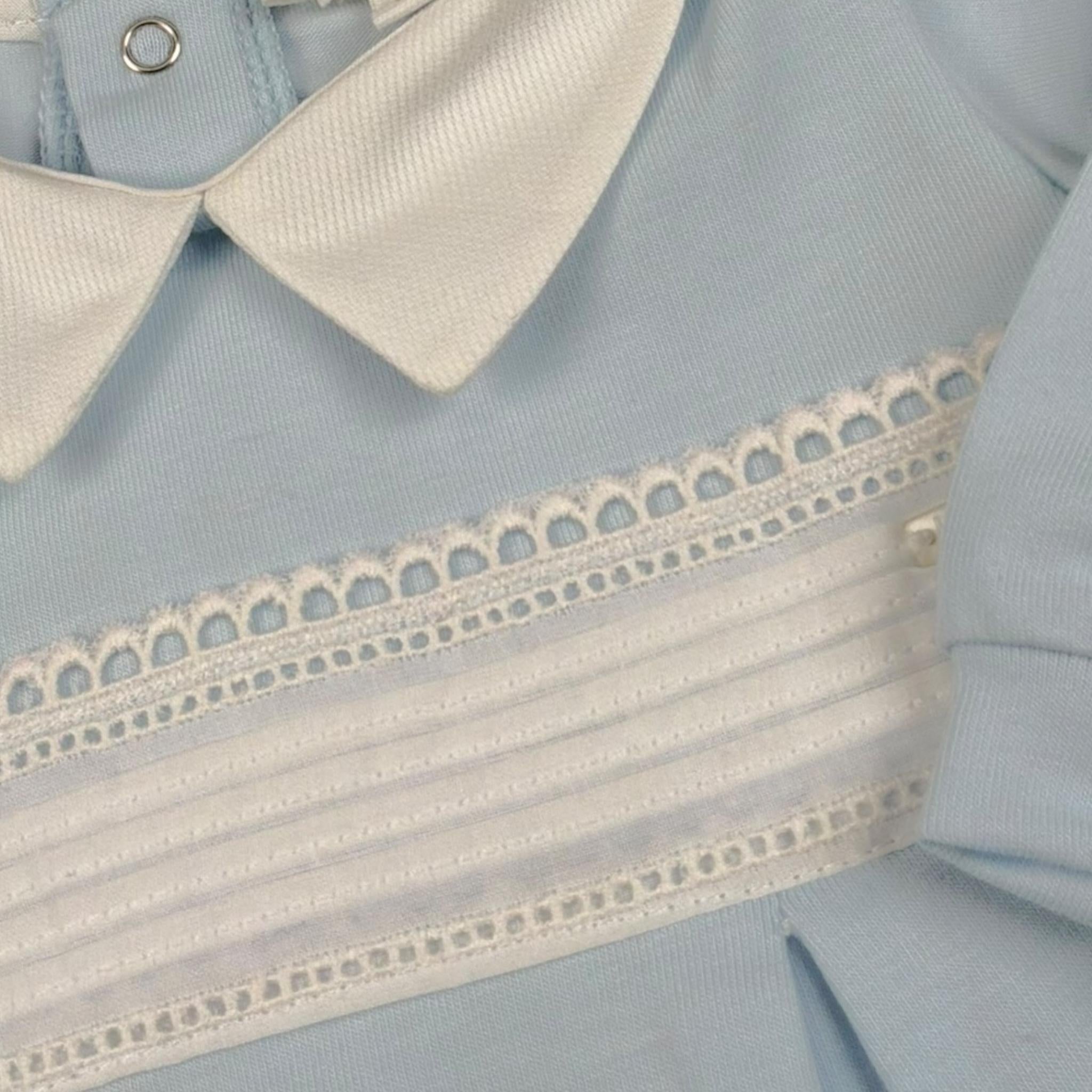 Lalalu' Tutina Tinta Unita con Colletto E Ricami per Neonato TJL01P AZZURRO LALALU' 