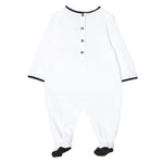 Balmain Set Tutina-Cappello Tinta Unita con Profili In Contrasto per Neonato TUTINS BIANCO BALMAIN 