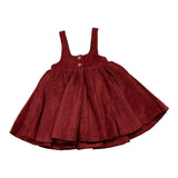 LALALU' salopette tinta unita in velluto Rosso per Bambina SLTL70LB ROSSO LALALU' 