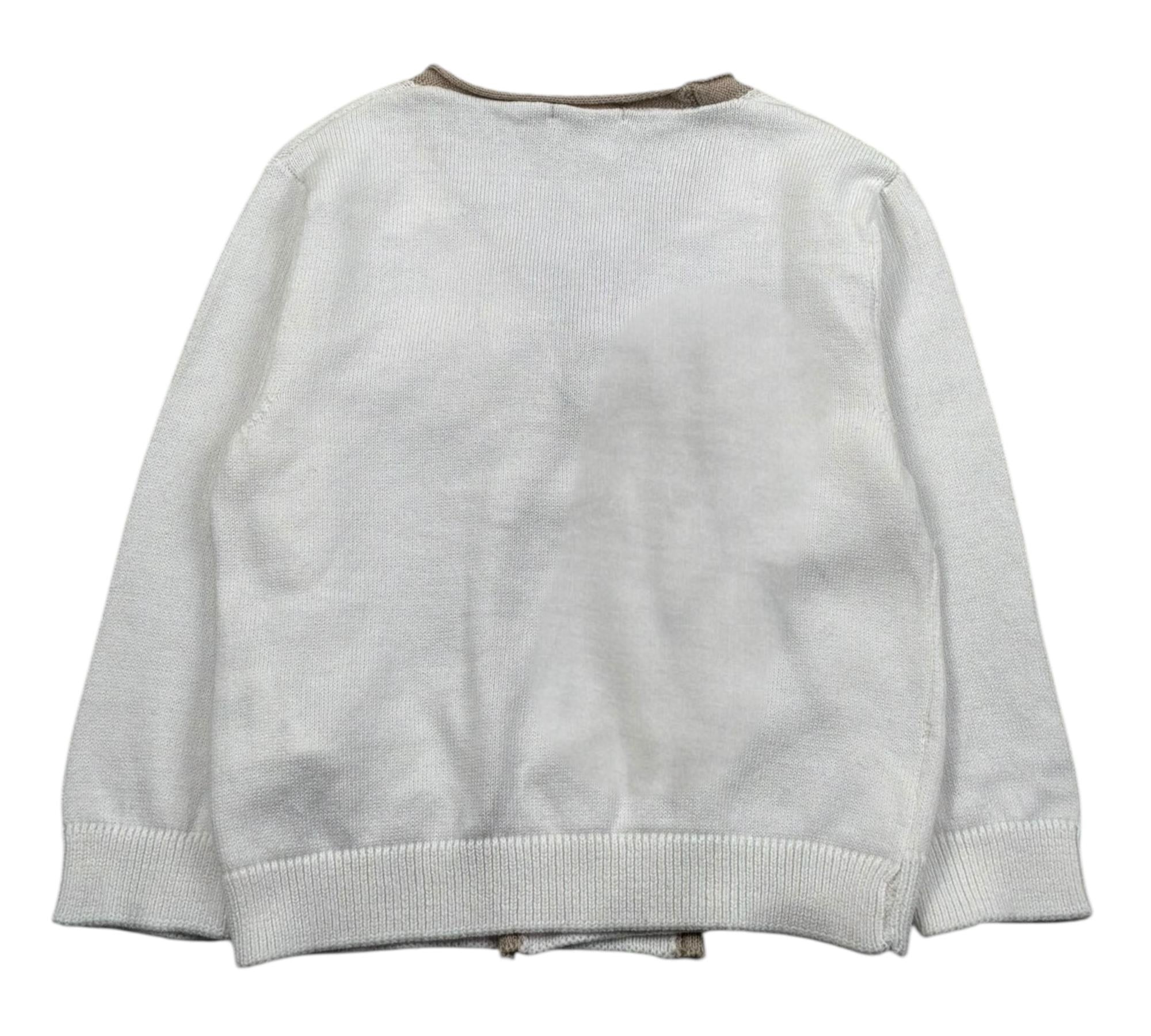 Le Bebe Cardigan Tinta Unita con Profili In Contrasto per Neonato LBB5324 BIANCO LE BEBE 