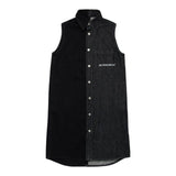 Maison Margiela Abito In Denim Tinta Unita per Bambina M60755 NERO MAISON MARGIELA 