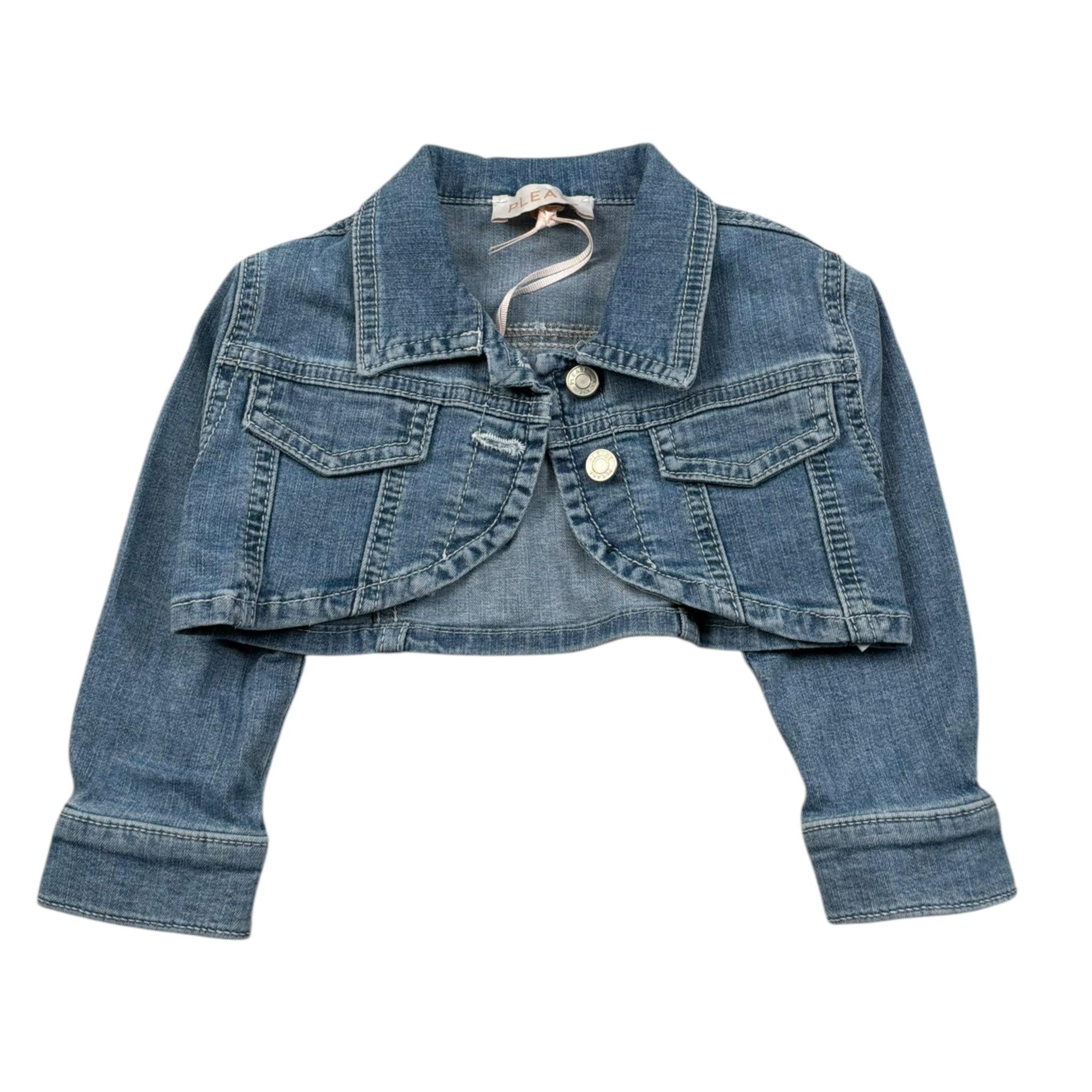 Please Giubbino In Denim Tinta Unita per Bambina JB29012G73J AZZURRO PLEASE 