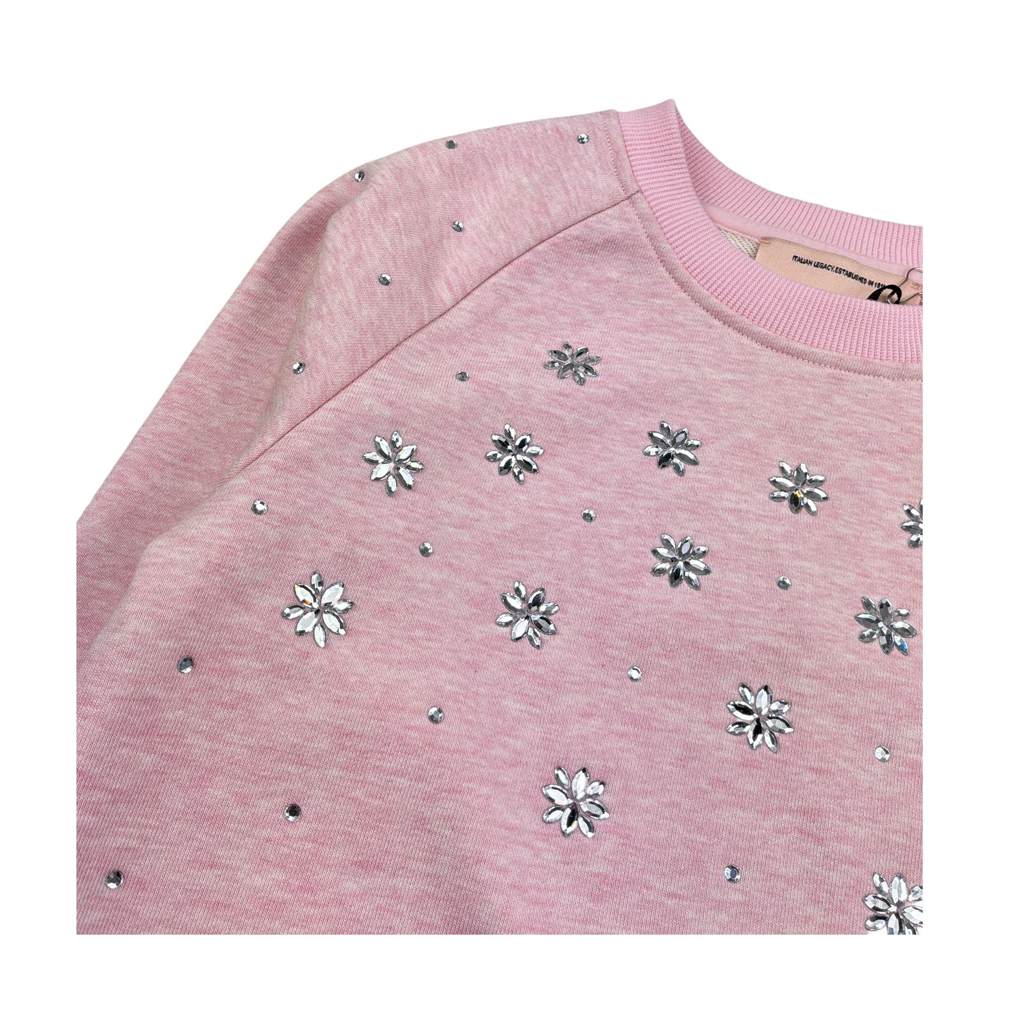 Trussardi Felpa Chiusa Girocollo Tinta Unita con Applicazioni per Bambina TGP26077FE ROSA TRUSSARDI 