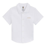 Boss Polo Mezza Manica Tinta Unita con Logo per Bambino J52017 BIANCO BOSS 