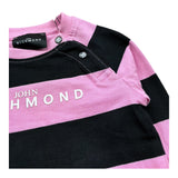 John Richmond T-Shirt Fantasia A Righe Bicolore per Neonata RIP26054TS NERO/ROSA JOHN RICHMOND 