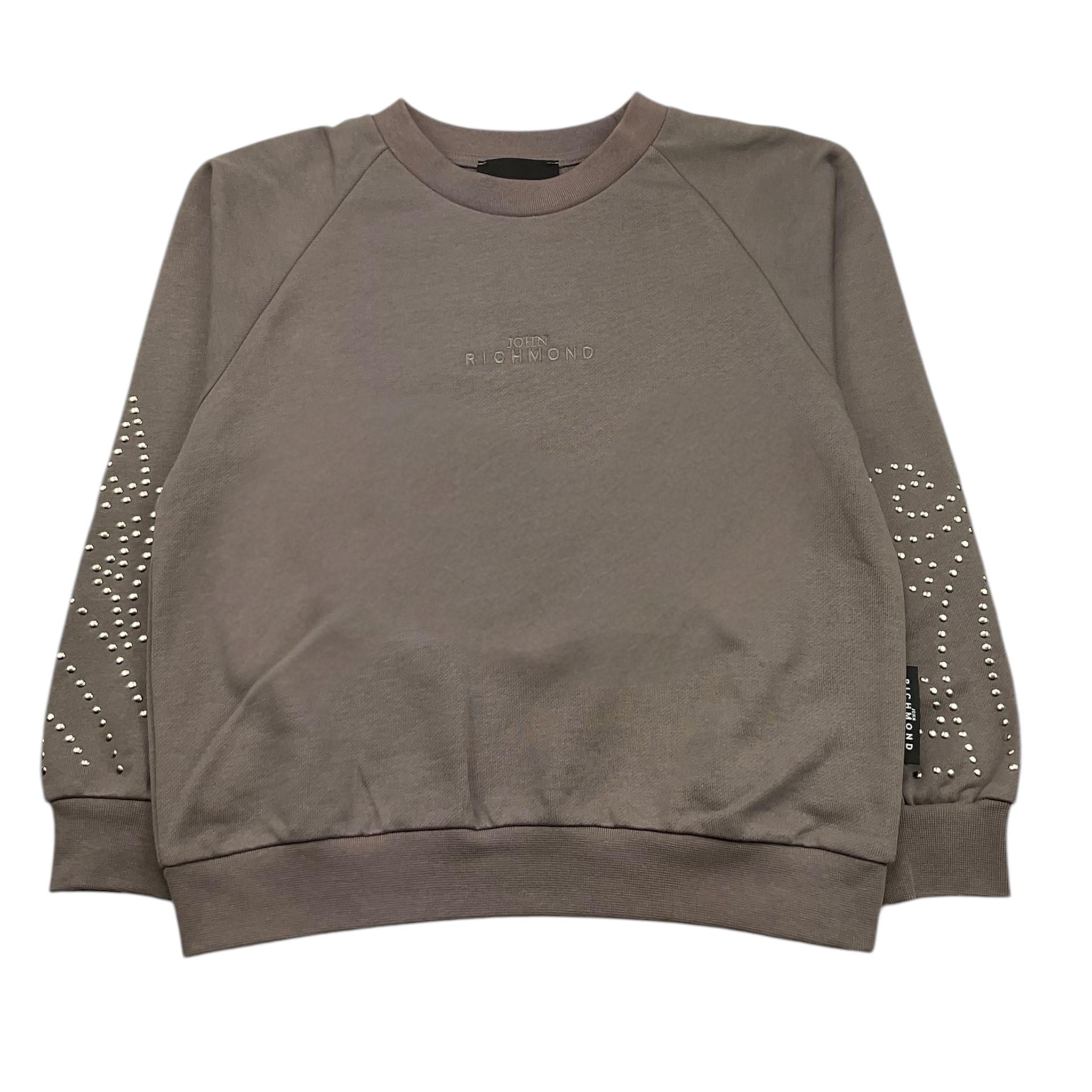 JOHN RICHMOND felpa chiusa girocollo tinta unita con borchie Grigio per Bambina RBA25078FE GRIGIO JOHN RICHMOND 