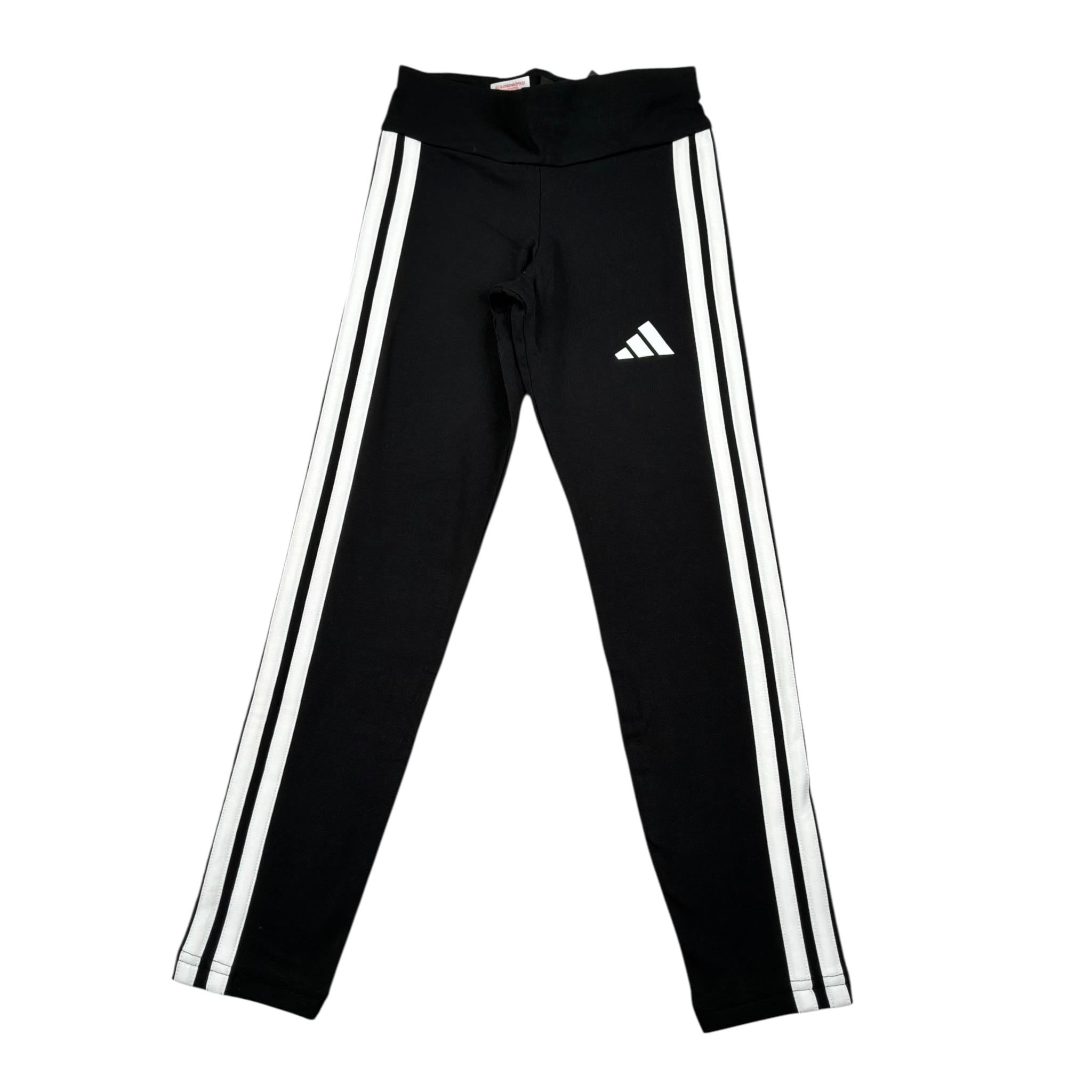Adidas Leggins Tinta Unita con Logo per Bambina JD6473 NERO Adidas 