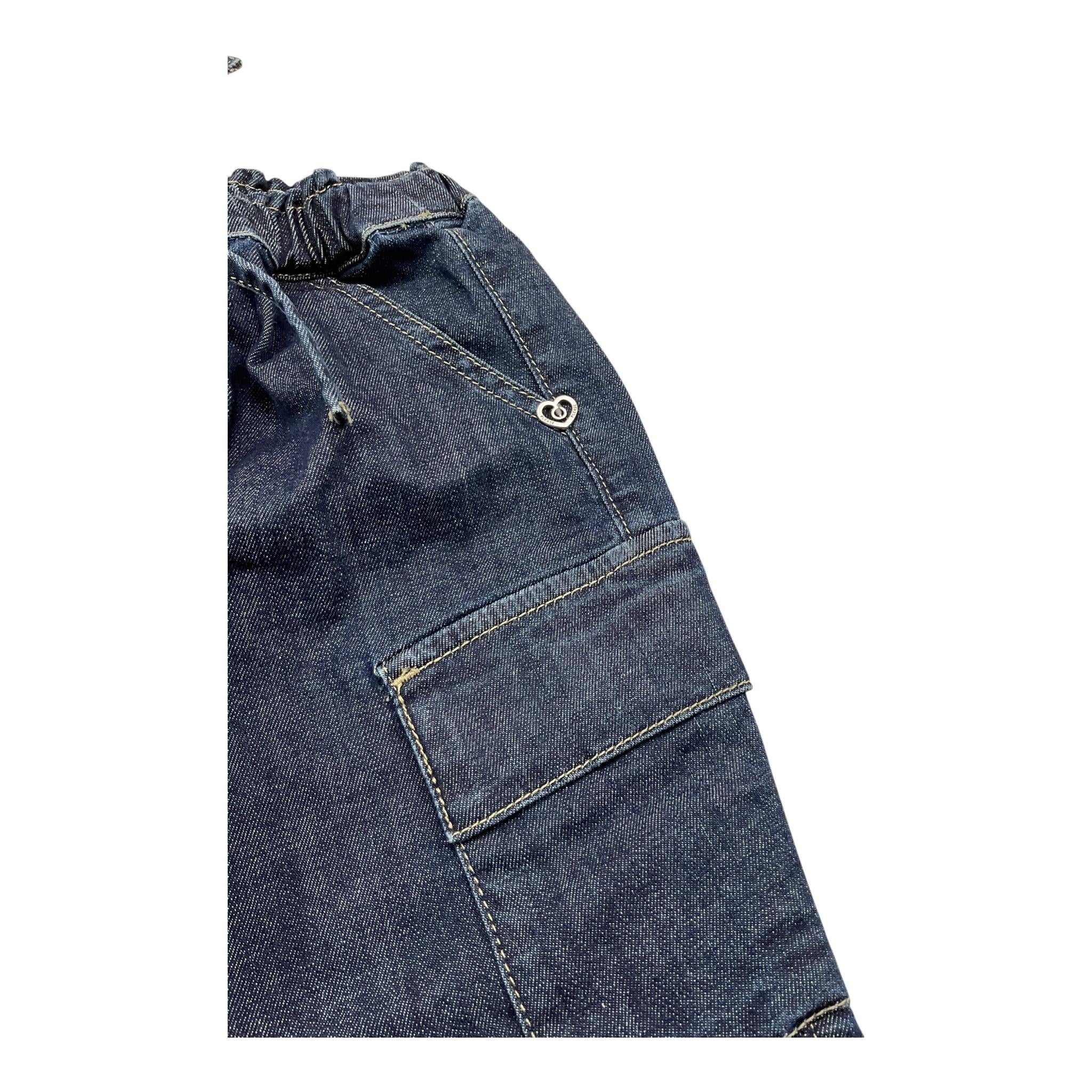 PLEASE jeans tinta unita con elastico in vita Blu per Bambina PE58012G65 BLU PLEASE 