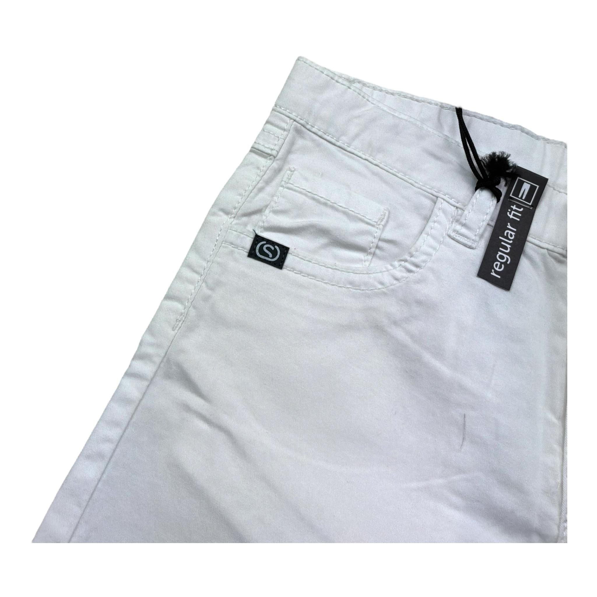 Sarabanda Bermuda Tinta Unita con Girovita Regolabile per Bambino 0B122 BIANCO SARABANDA 