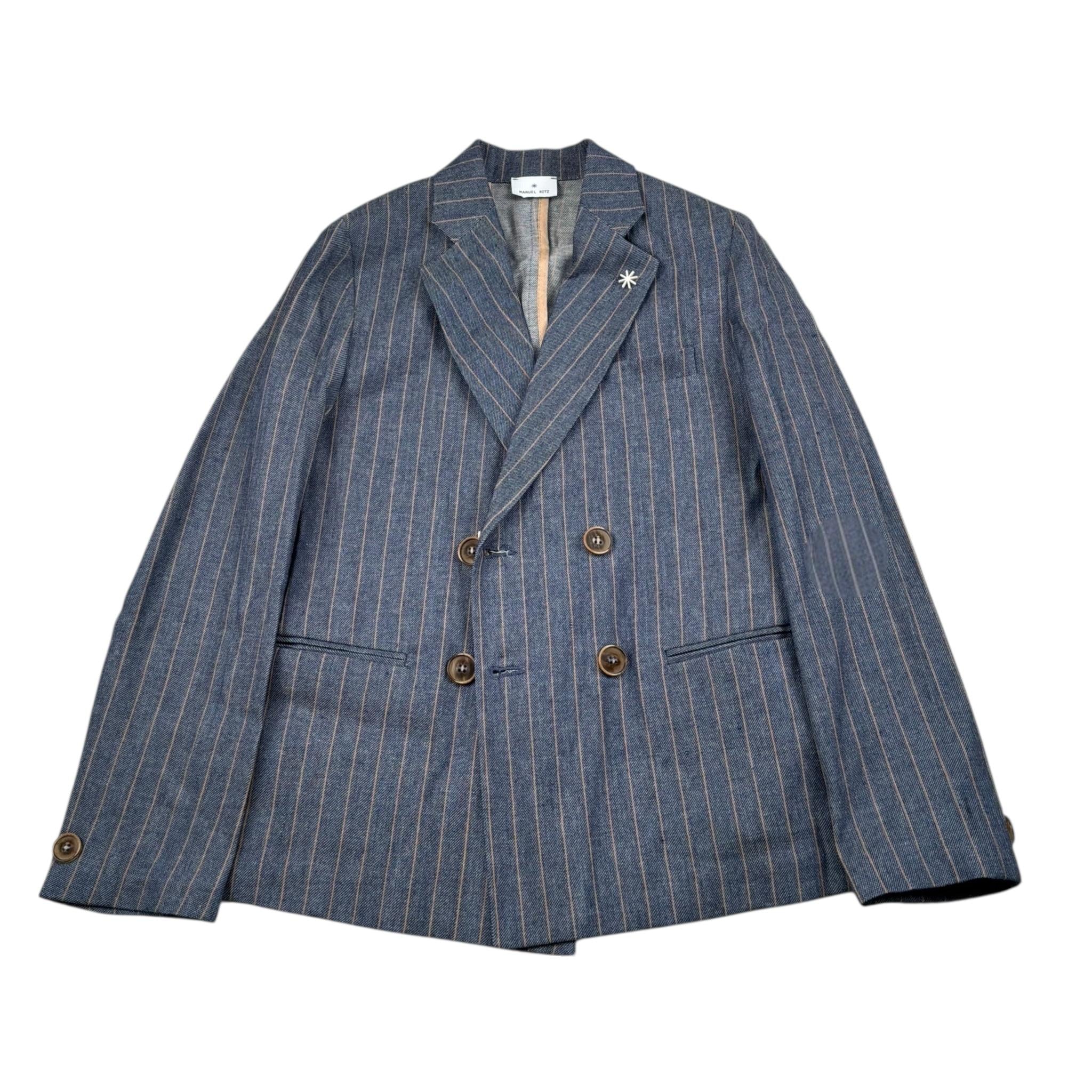 Manuel Ritz Giacca Tinta Unita con Logo Doppiopetto per Bambino MR2877 BLU MANUEL RITZ 