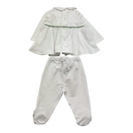 Ninnaoh Completo 2 Pezzi Shirt-Ghettina Tinta Unita con Applicazioni per Neonata E25C53 BIANCO NINNAOH 