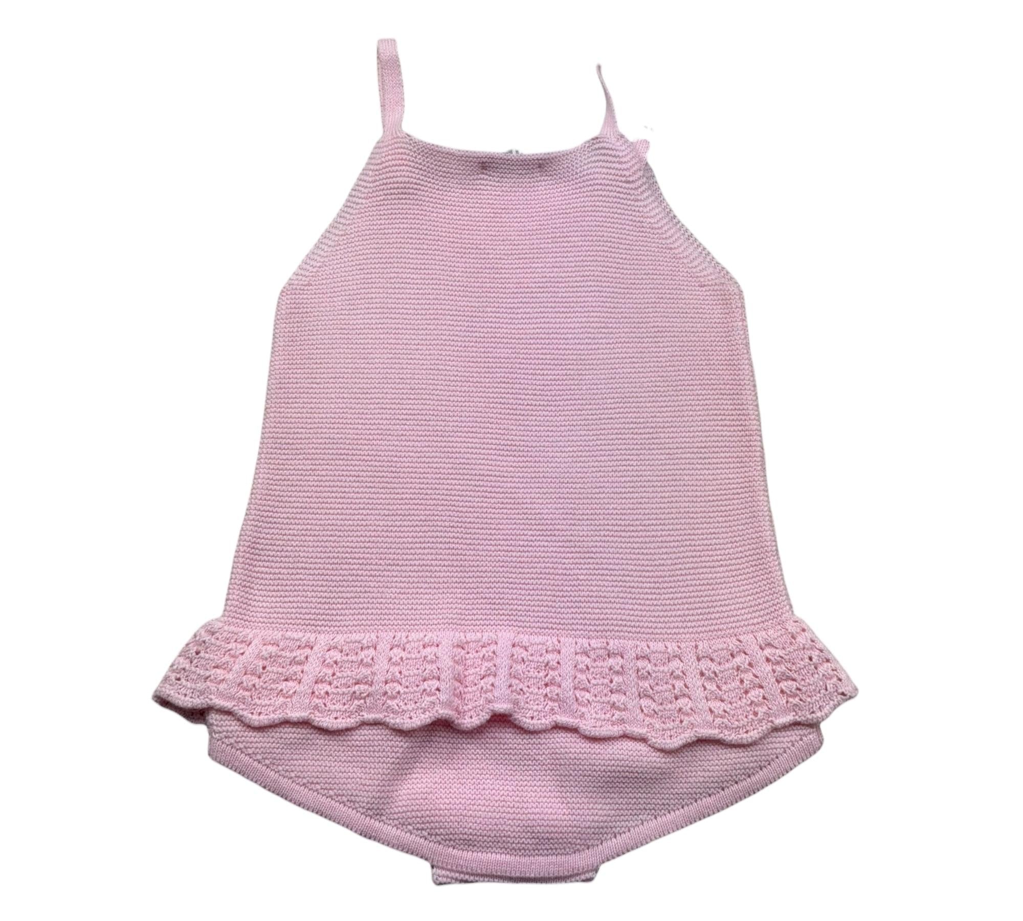Le Bebe Pagliaccetto Bretelline Tinta Unita per Neonata LBG6274 ROSA LE BEBE 