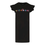 John Richmond Abito Tinta Unita con Stampa per Bambina RGP25159VEX NERO JOHN RICHMOND 