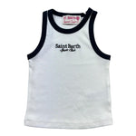 Saint Barth Canotta Tinta Unita con Stampa per Bambina BLUE BIANCO SAINT BARTH 