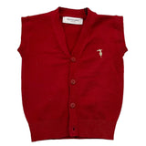 TRUSSARDI gilet tinta unita scollo a v Rosso per Neonato TIA25027 ROSSO TRUSSARDI 