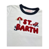 Saint Barth T-Shirt Girocollo Tinta Unita con Logo per Bambina SBSUMMER BIANCO SAINT BARTH 