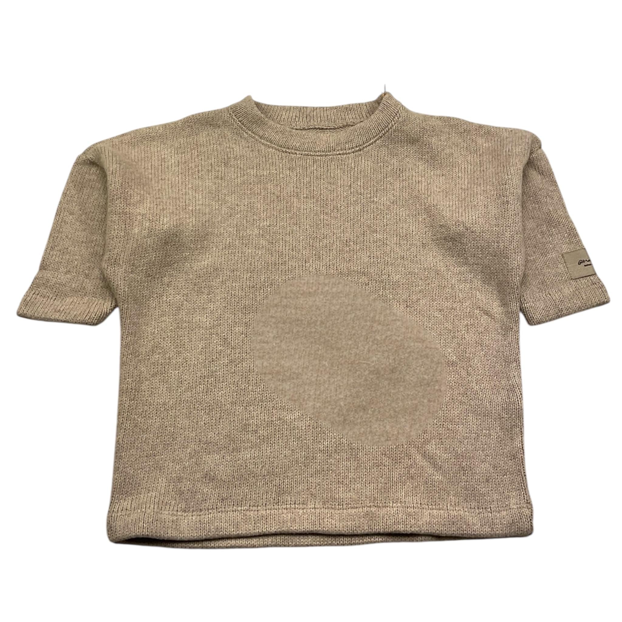 @MADILLY maglia tinta unita grocollo con fantasia a righe Beige per Neonata 018899NX BEIGE @MADILLY 