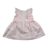 Moschino Abito Tinta Unita con Fantasia A Quadretti per Neonata MDV0DC ROSA MOSCHINO 