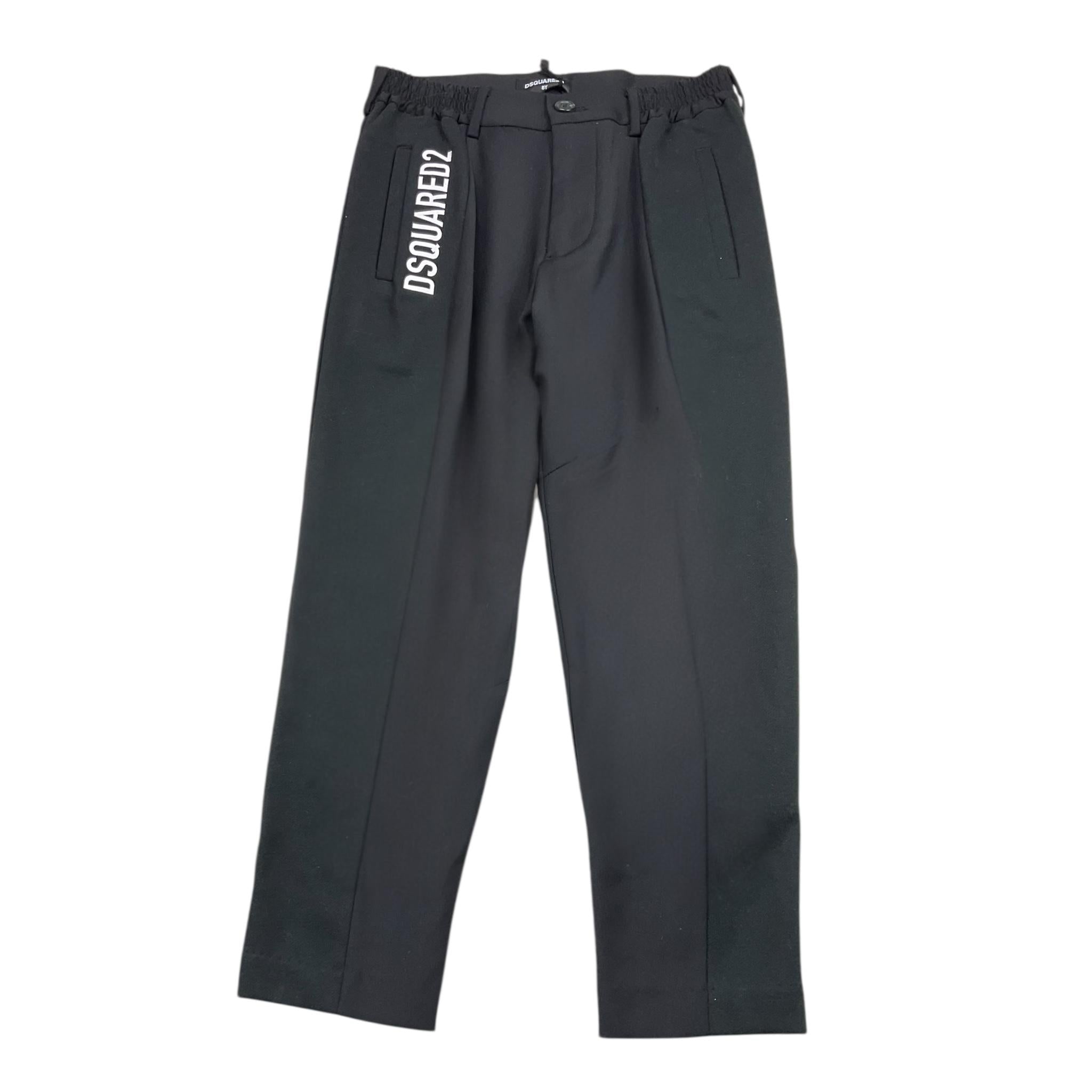 DSQUARED2 pantalone tinta unita con elastico in vita Nero per Bambino DQ1185 NERO DSQUARED2 