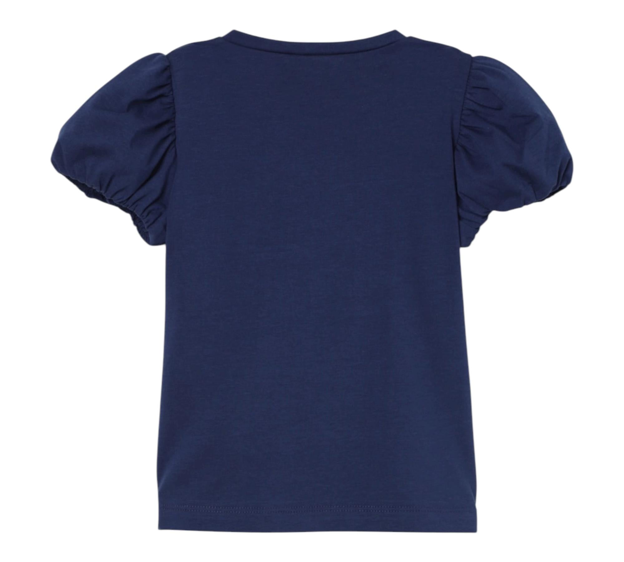 Liu Jo T-Shirt Girocollo Tinta Unita con Stampa per Neonata KA5041NX BLU LIU JO 