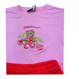 Moschino Completo 2 Pezzi T-Shirt-Short Bicolore per Bambina HDG01N ROSA MOSCHINO 