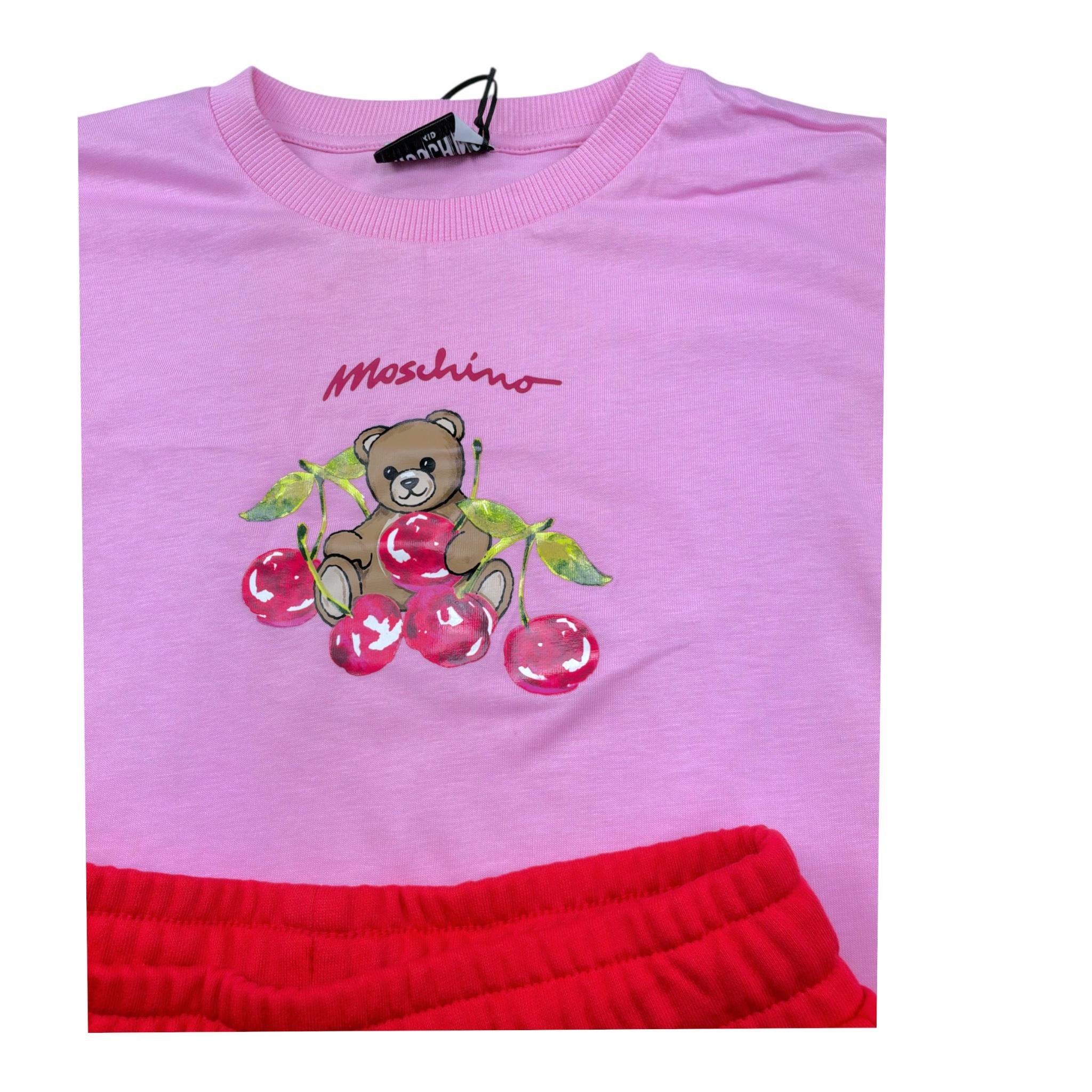 Moschino Completo 2 Pezzi T-Shirt-Short Bicolore per Bambina HDG01N ROSA MOSCHINO 