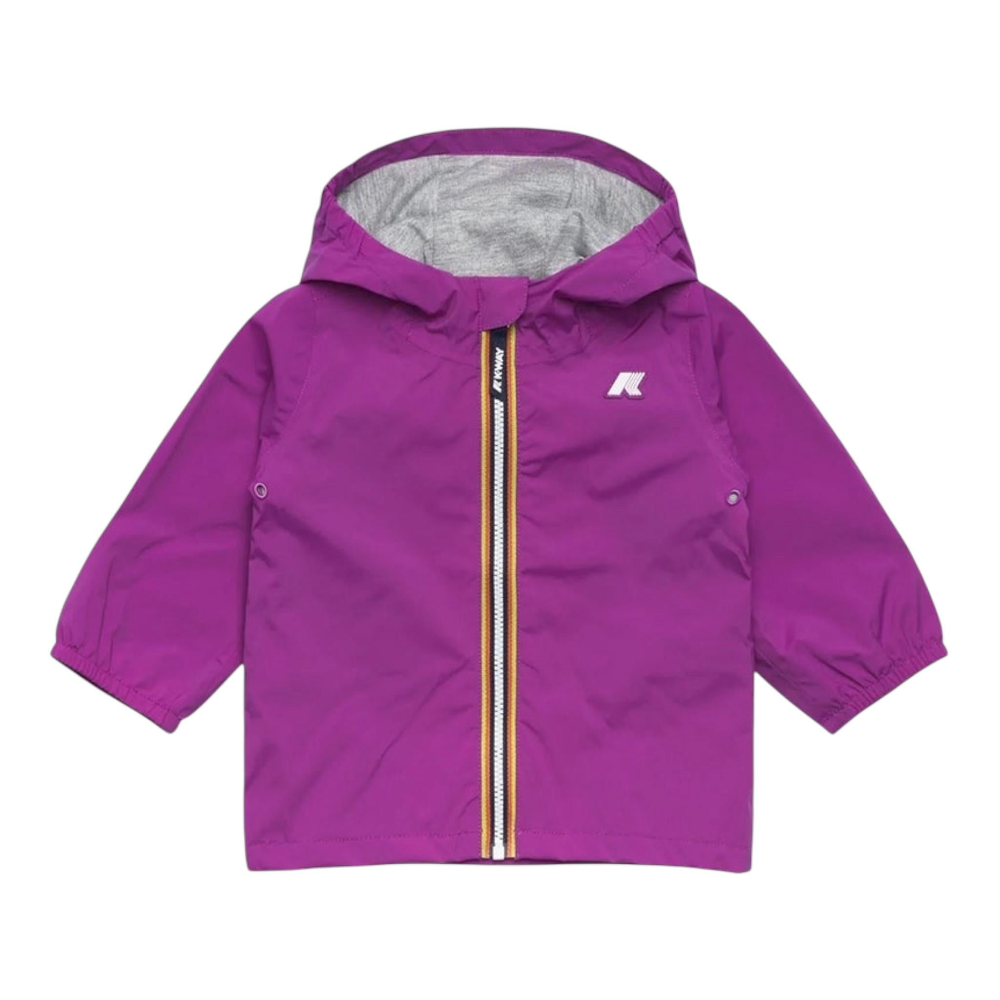 K-Way Giubbino Tinta Unita con Zip E Cappuccio per Neonata K2148NWN VIOLA K-WAY 