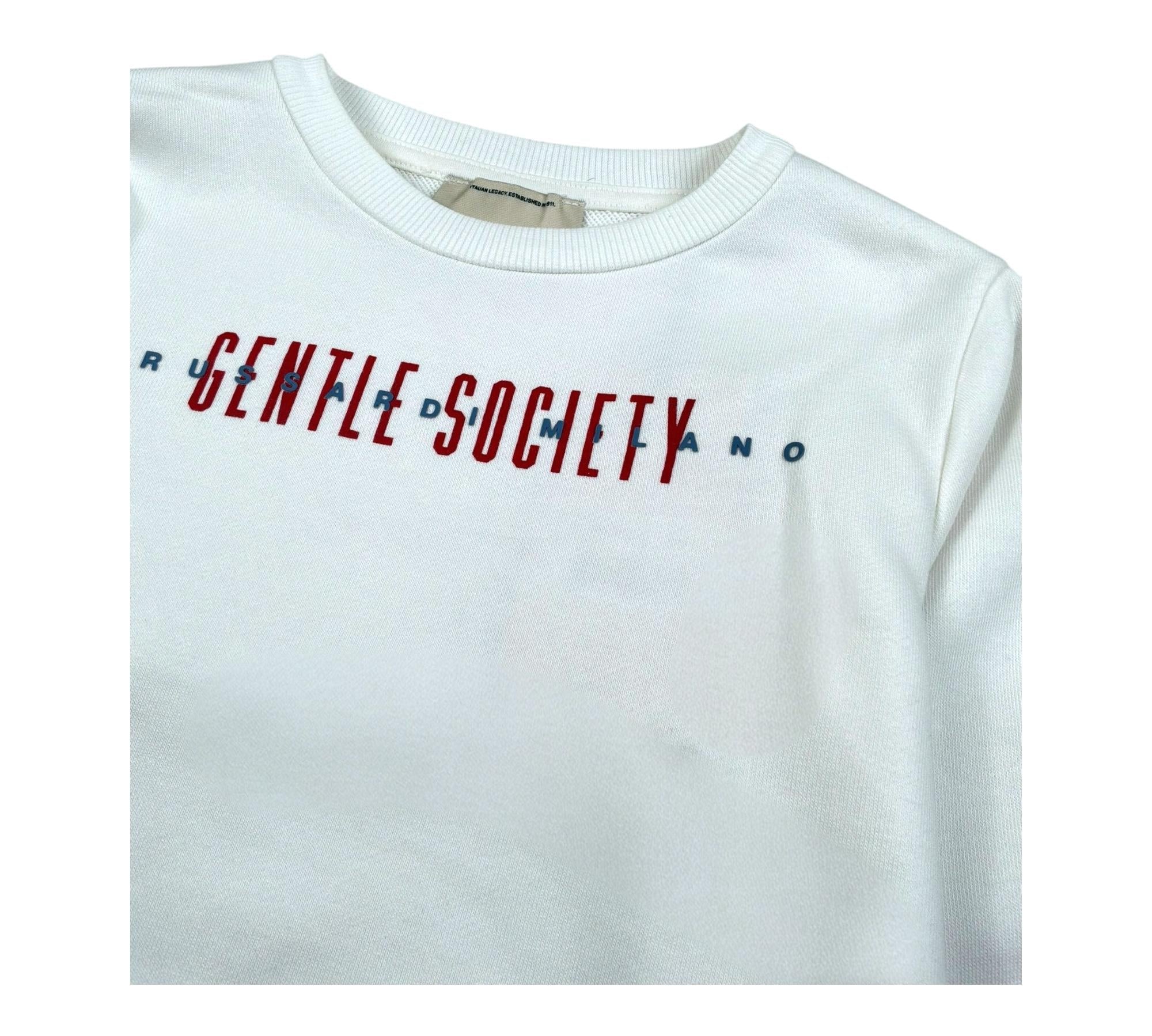 Trussardi Felpa Chiusa Girocollo Tinta Unita con Stampa per Bambino TBP26044FE PANNA TRUSSARDI 