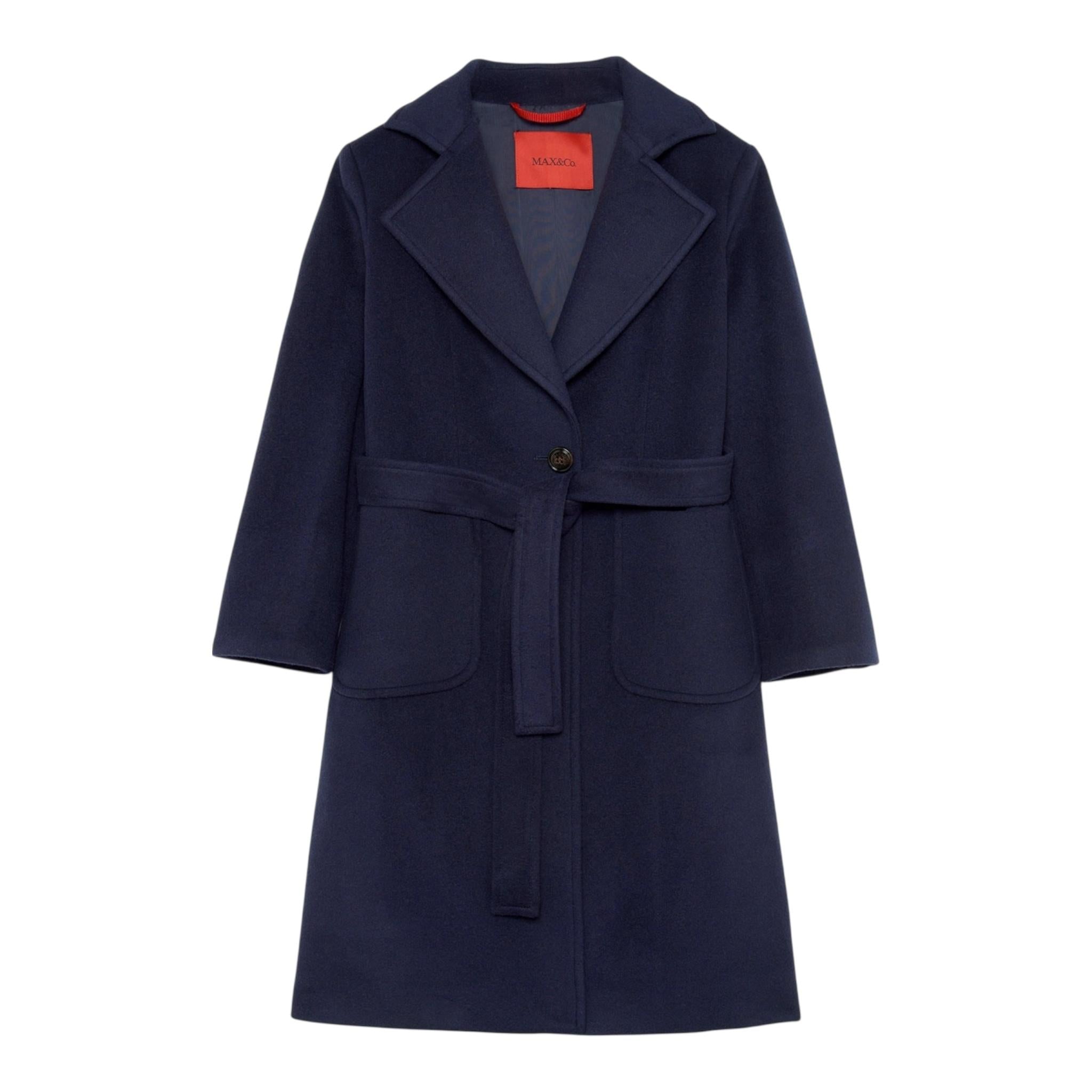 MAX&Co. cappotto tinta unita con cintura Blu per Bambina MX0001 BLU MAX&Co. 