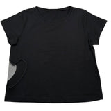 Liu Jo T-Shirt Girocollo Tinta Unita con Applicazione per Bambina GA5067X NERO LIU JO 