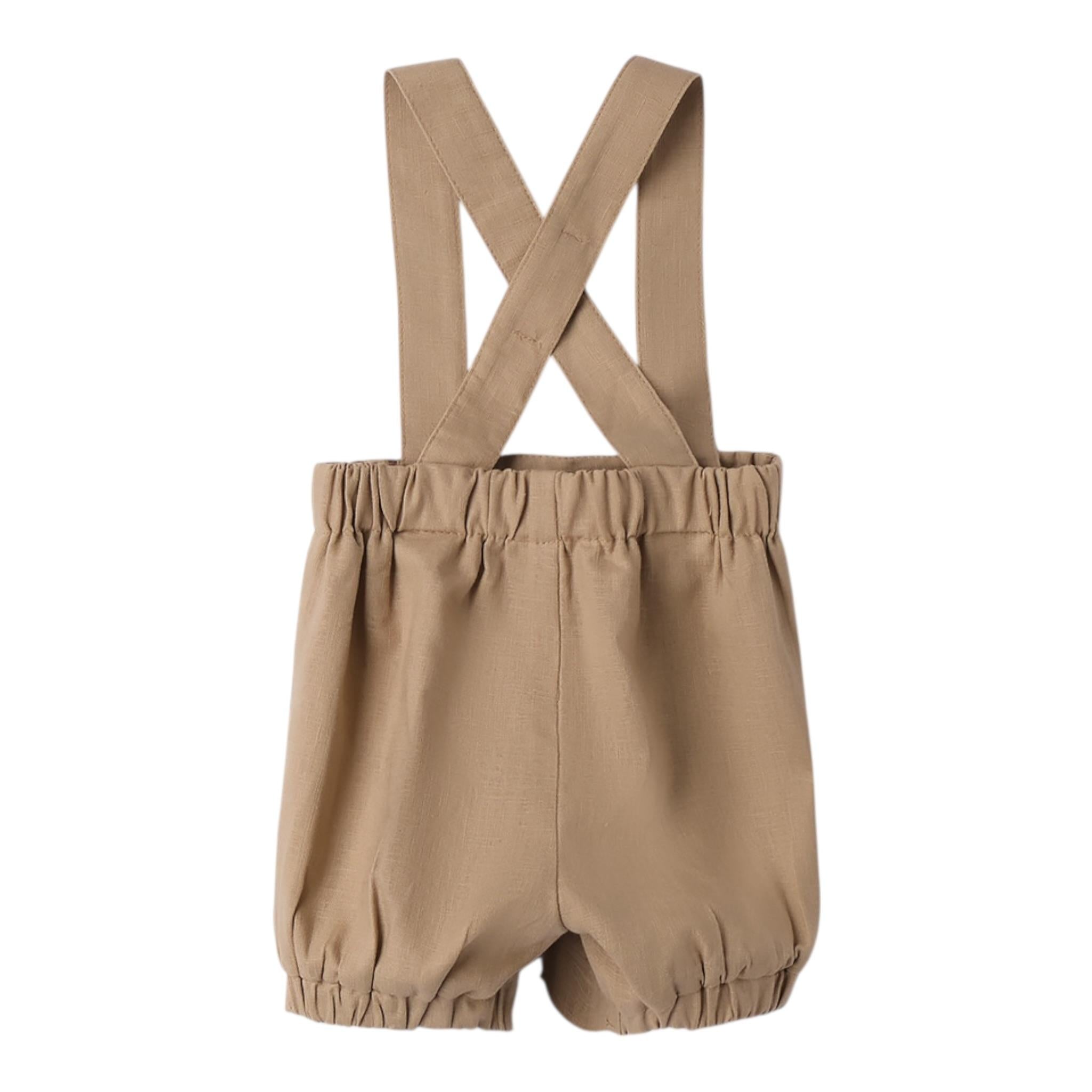 Mini Banda Salopette Tinta Unita per Neonato 3B621 MARRONE MINI BANDA 