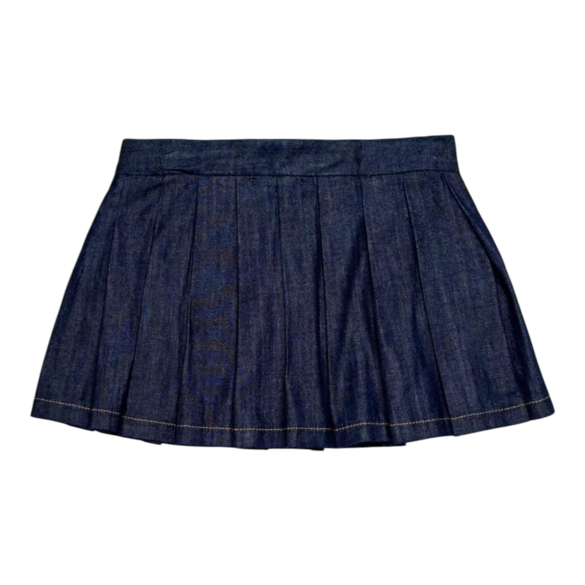 DSQUARED2 gonna modello denim tinta unita con zip Blu per Bambina DQ2566 BLU DSQUARED2 